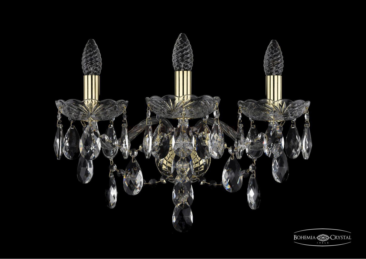 Светильник настенный бра Bohemia Ivele 1415B/3/165/XL/G