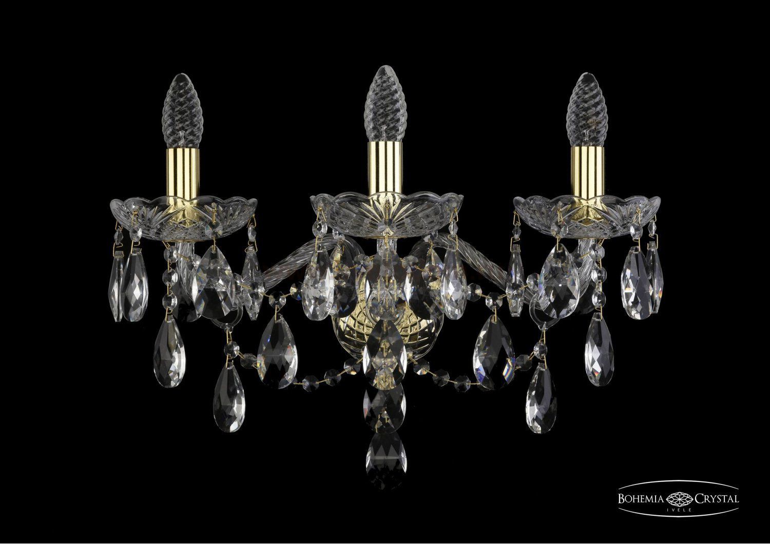 Светильник настенный бра Bohemia Ivele 1415B/3/200/XL/G