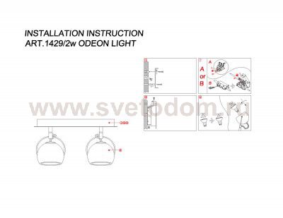 Светильник поворотный спот Odeon light 1429/2W BOLLA