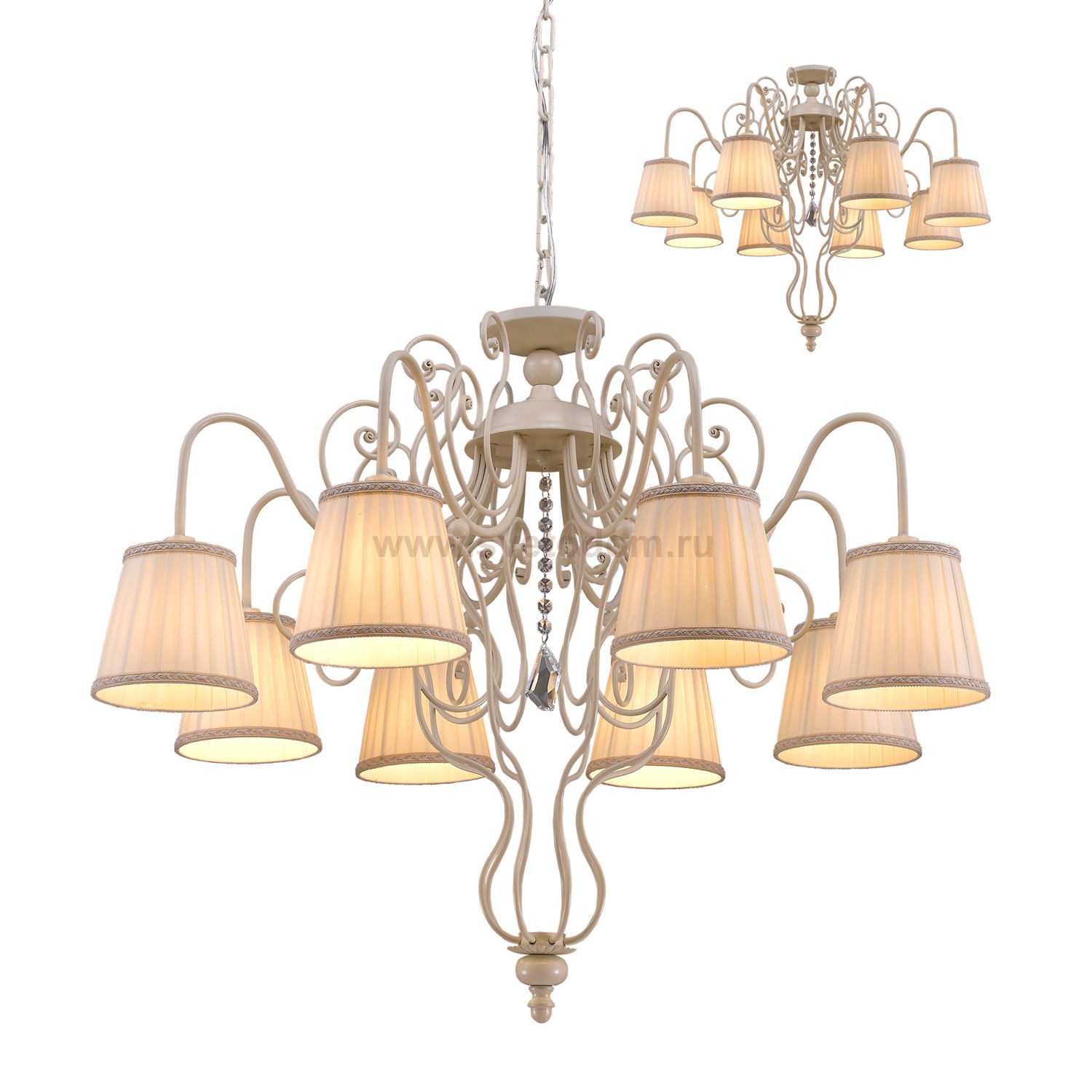 Люстра 2в1, потолочный/подвесной Favourite 1452-8PC Campanules