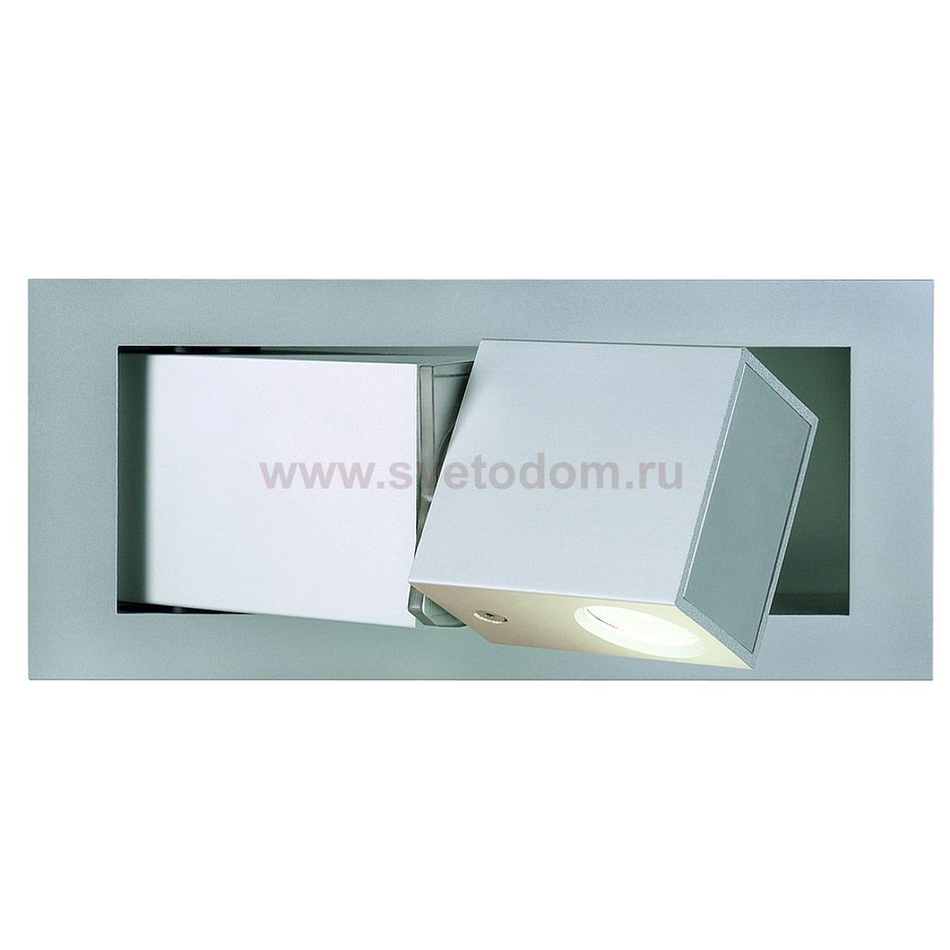 SLV 146250 BEDSIDE RECHTS Wandleuchte, silbergrau, 3W LED, 4000K, mit blauem Orientierungslicht