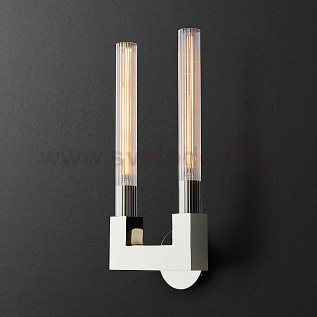 Бра RH CANELLE wall lamp DOUBLE Sconces chrome ImperiumLoft 147231-22