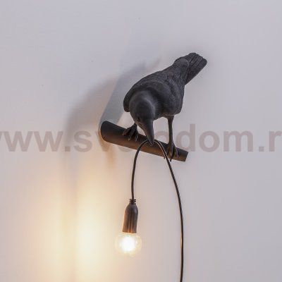 Настенный светильник Bird Looking Left Black
