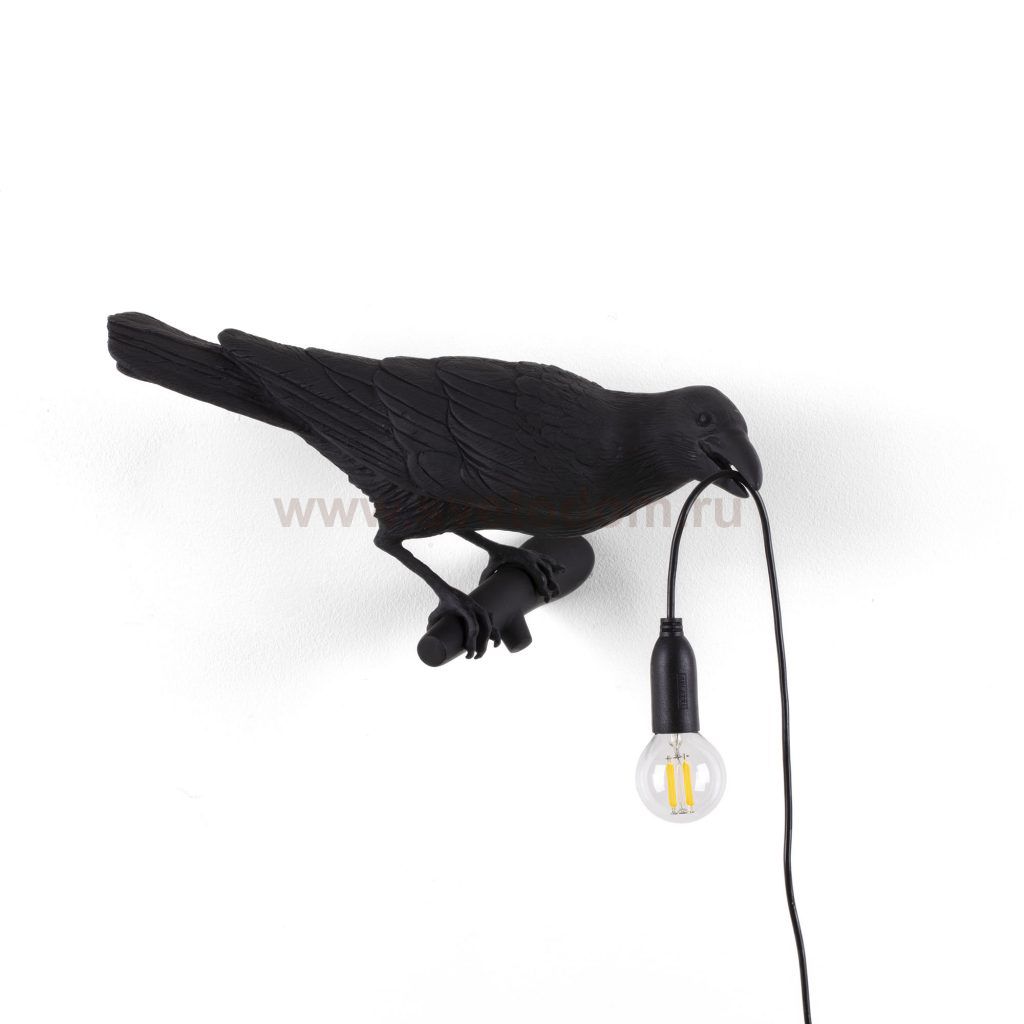 Настенный светильник Bird Looking Right Black
