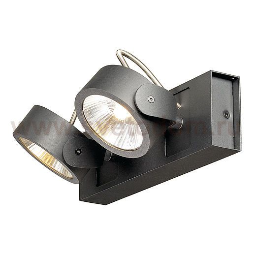 SLV 147610 KALU LED 2 Wand- und Deckenleuchte, mattschwarz, 2x10W,3000K