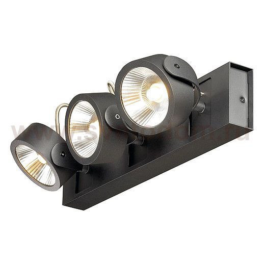 SLV 147620 KALU LED 3 Wand- und Deckenleuchte, mattschwarz, 3x10W,3000K