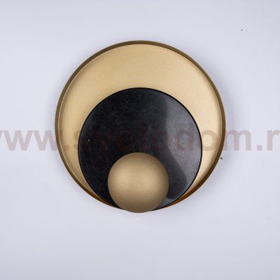 Бра Джаггер Black WALL LAMP round gold ImperiumLoft 149472-22