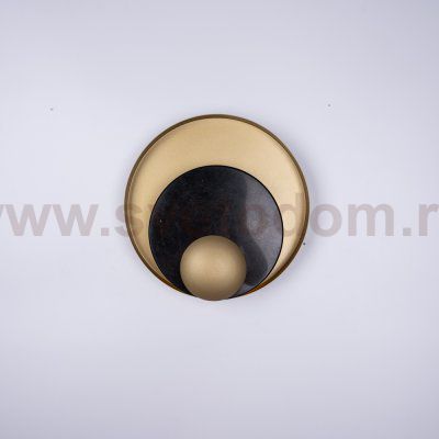 Бра Джаггер Black WALL LAMP round gold ImperiumLoft 149472-22