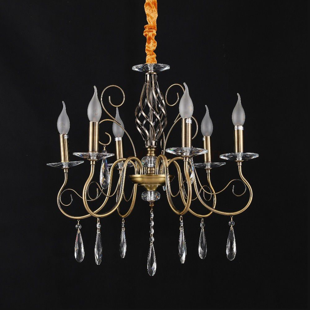 Люстра классическая с хрусталем 15007/6AB+CL ЭкономСвет