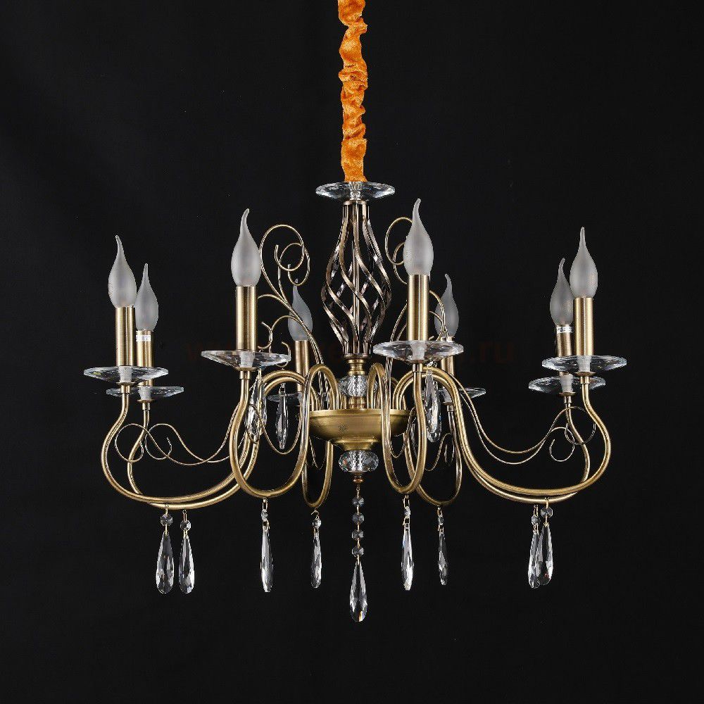 Люстра классическая с хрусталем 15007/8AB+CL ЭкономСвет