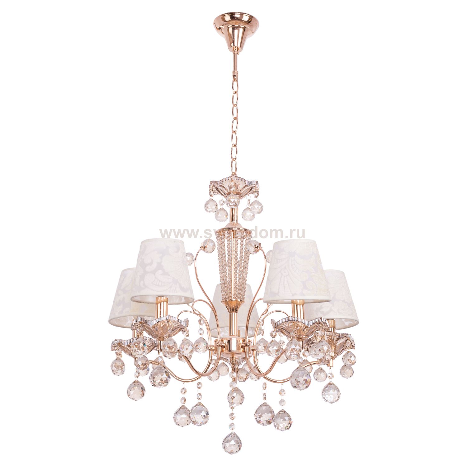 Люстра классическая с хрусталем Экономсвет 15055/5GD NC