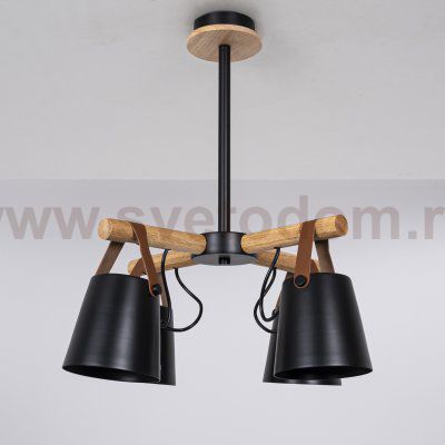 Люстра потолочная на штанге NATURA C4 black ImperiumLoft 151722-26