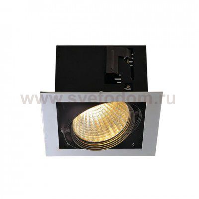 SLV 154662 AIXLIGHT FLAT SINGLE LED Deckeneinbaul., chrom/matt- schwarz, 30°, 3000K,m. Treiber
