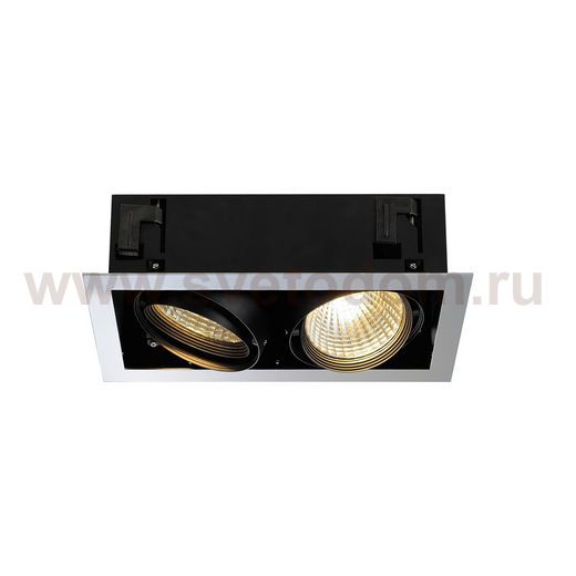 SLV 154672 AIXLIGHT FLAT DOUBLE LED Deckeneinbaul., chrom/matt- schwarz, 30°, 3000K,m. Treiber