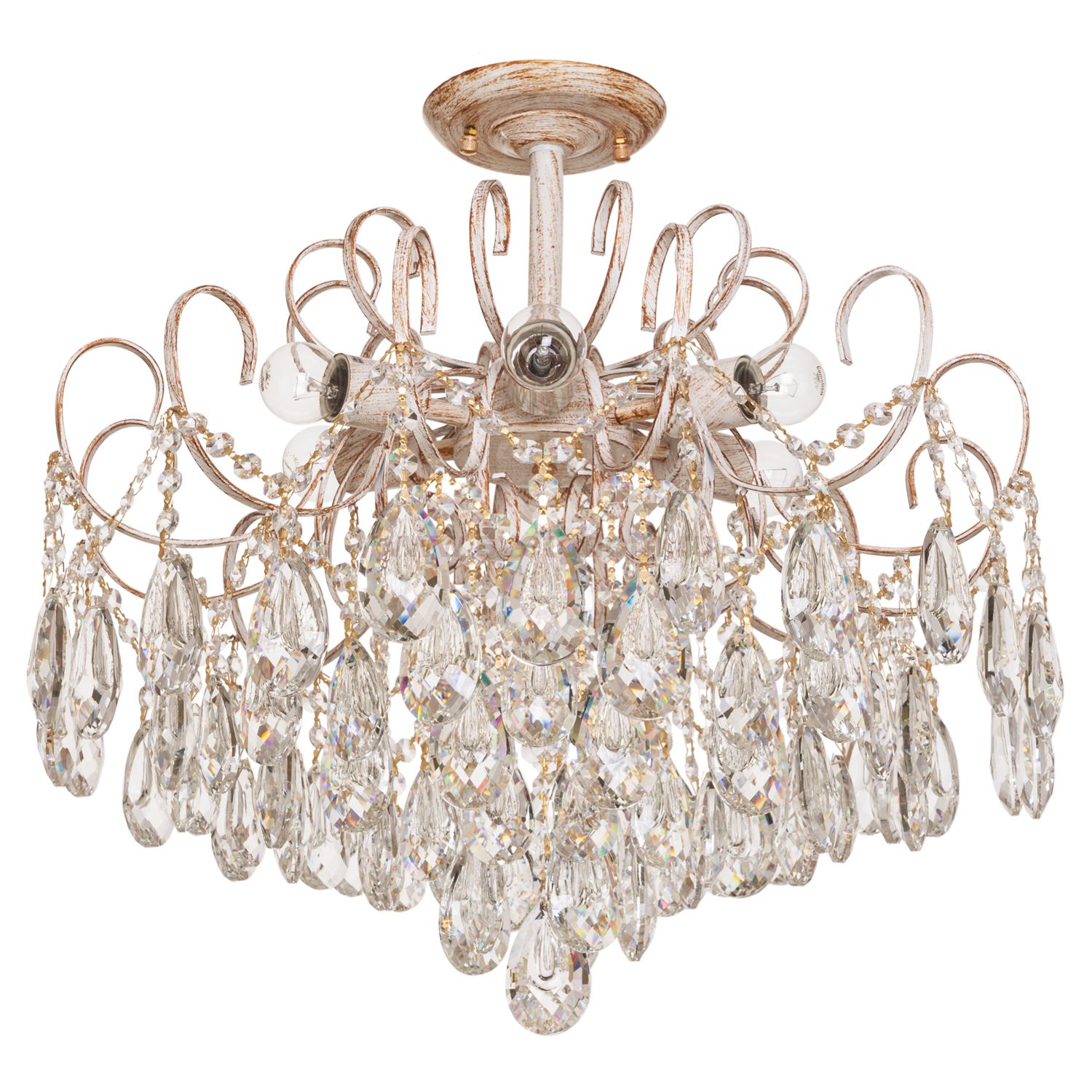 Люстра с хрусталем 15512/6WT+GD WT Экономсвет