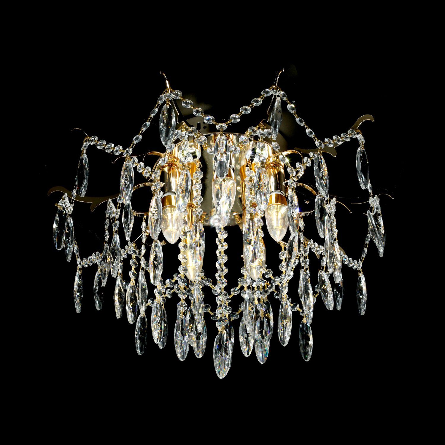 Люстра хрустальная 15544/5+5FGD+CL WTLED ЭкономСвет