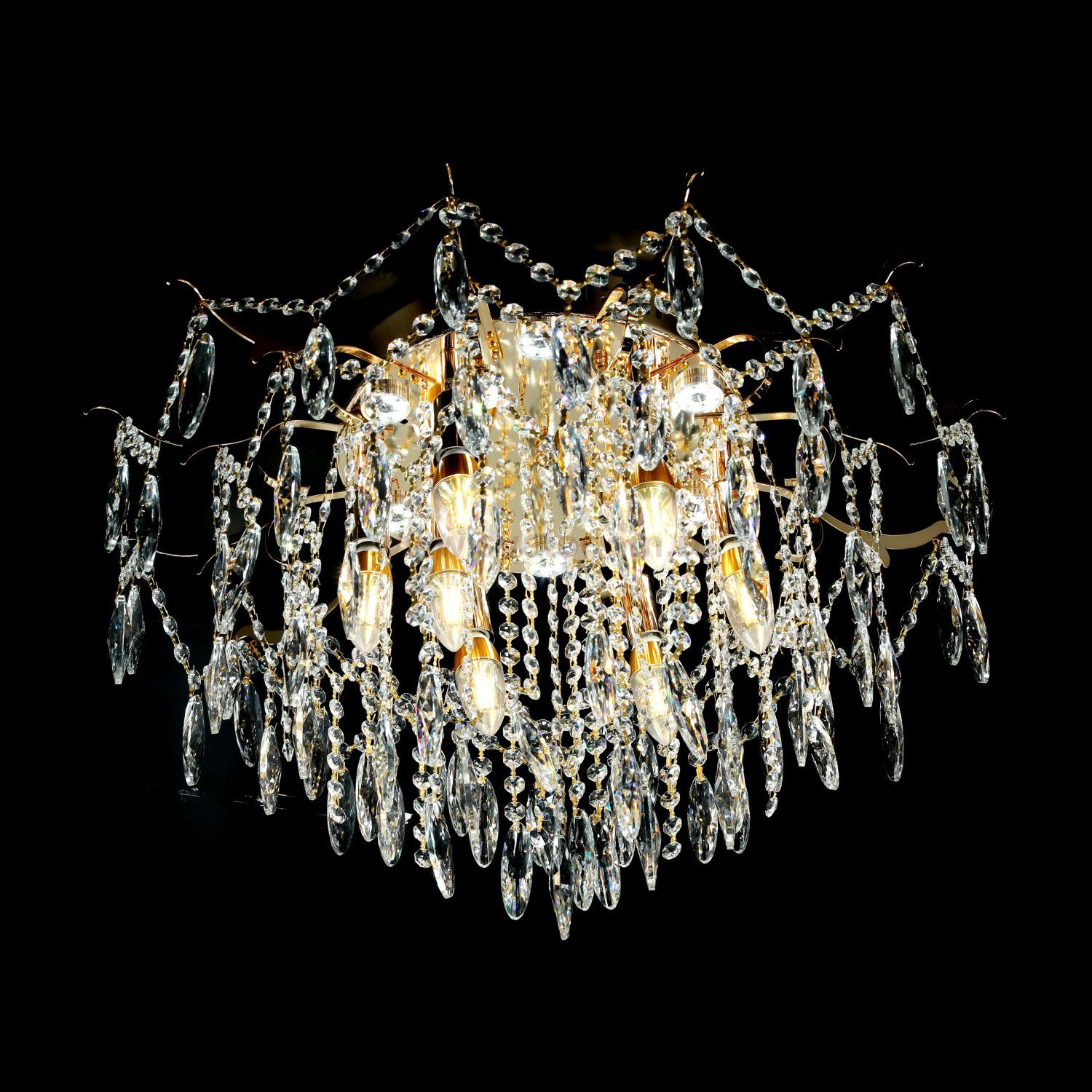 Люстра хрустальная 15544/8+8FGD+CL WTLED ЭкономСвет