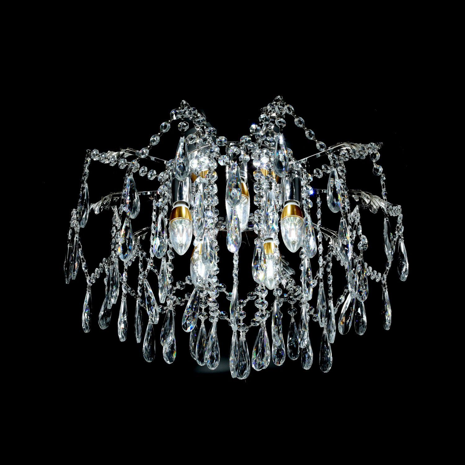 Люстра хрустальная 15545/5+5CR+CL WTLED ЭкономСвет