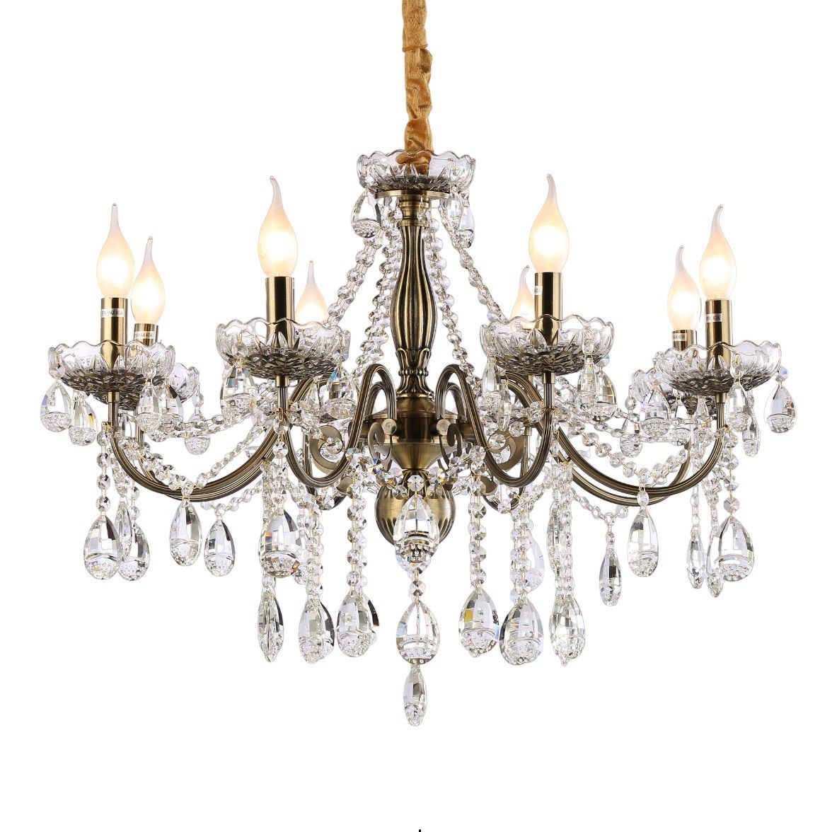 Люстра хрустальная 15557/8AB+CL ЭкономСвет