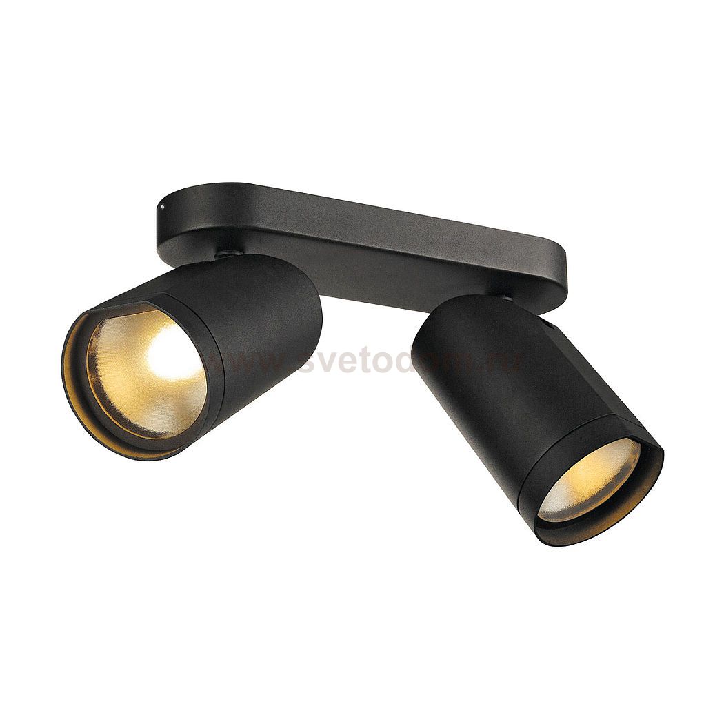 SLV 156430 BILAS SPOT, double LED, rund, mattschwarz, 2x15W, 25°, 2700K, mit Rosette