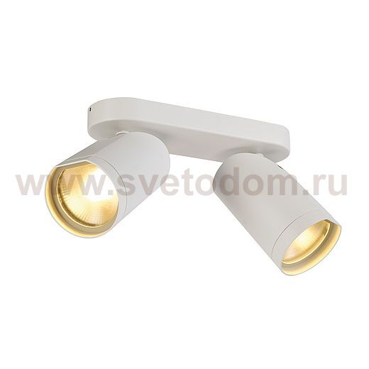 SLV 156431 BILAS SPOT, double LED, rund, mattweiss, 2x15W, 25°, 2700K, mit Rosette