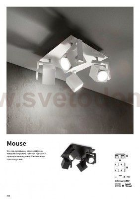 Ideal Lux MOUSE PL4 NERO
