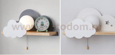 Бра С Полкой Серое Облако Wall Lamp Gray Cloud By Imperiumloft