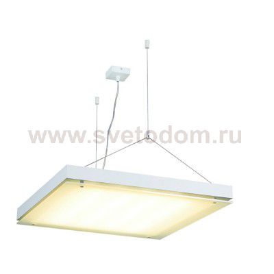 SLV 157101 T5 GRILL Pendelleuchte, eckig, weiss, 4xG5, 4x 24W