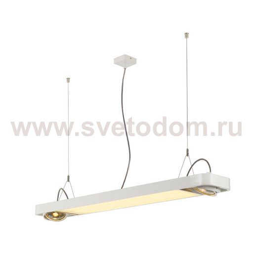 SLV 159131 AIXLIGHT R2 OFFICE LED, Pendelleuchte, weiss, LED + 2xES111, max. 75W, 122,5cm