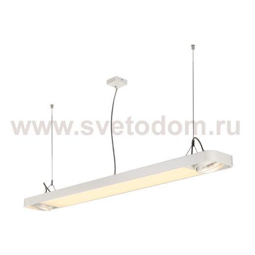 SLV 159141 AIXLIGHT R2 OFFICE LED LONG, Pendelleuchte, weiss, LED + 2xES111, max. 75W, 153cm