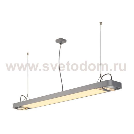 SLV 159144 AIXLIGHT R2 OFFICE LED LONG, Pendelleuchte, silbergrau, LED + 2xES111, max. 75W, 153cm