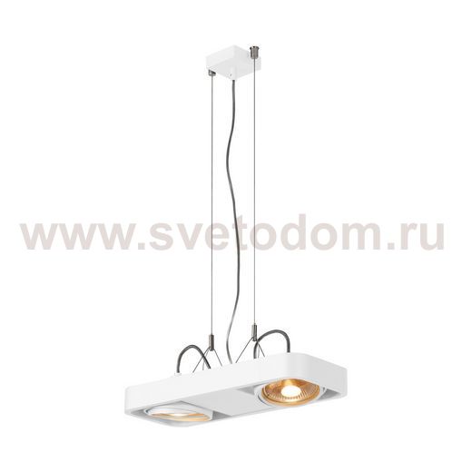 SLV 159211 AIXLIGHT R2 DUO LED, Pendel- leuchte, ES111, max. 2x50W, halbrund, weiss