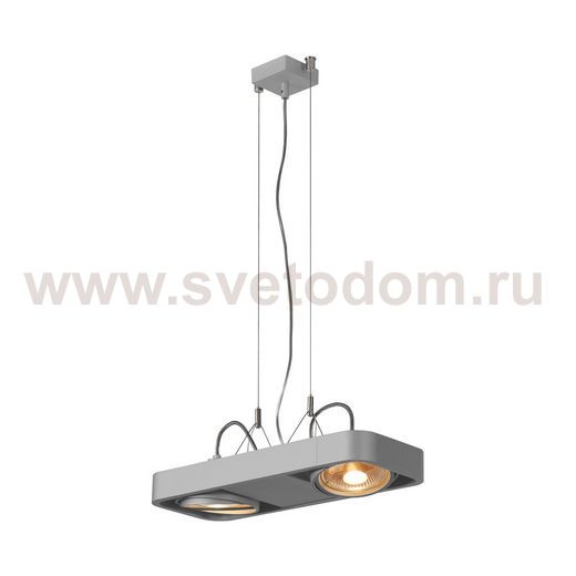 SLV 159214 AIXLIGHT R2 DUO LED, Pendel- leuchte, ES111, max. 2x50W, halbrund, silbergrau