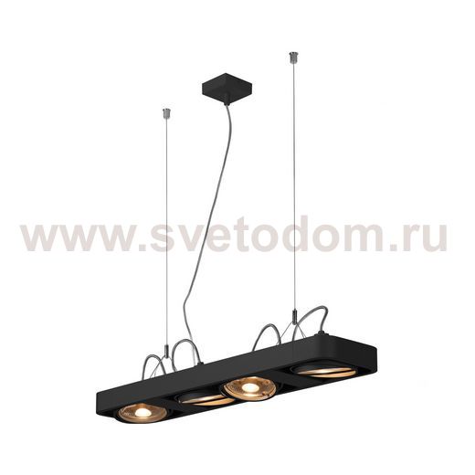 SLV 159220 AIXLIGHT R2 LONG LED, Pendel- leuchte, ES111, max. 4x50W, 4xGU10, halbrund, schwarz