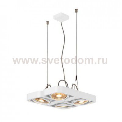 SLV 159231 AIXLIGHT R2 SQUARE LED, Pendelleuchte, QRB111, 4x50W, 4xG53, halbrund, weiss