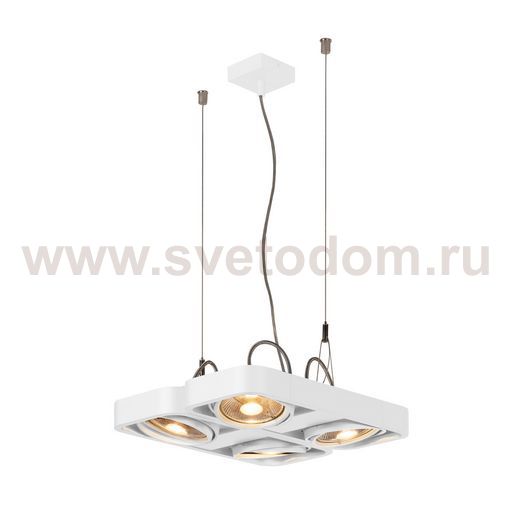 SLV 159231 AIXLIGHT R2 SQUARE LED, Pendelleuchte, QRB111, 4x50W, 4xG53, halbrund, weiss