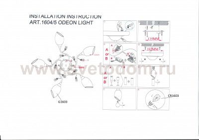 Люстра Odeon light 1604/5 FIERA