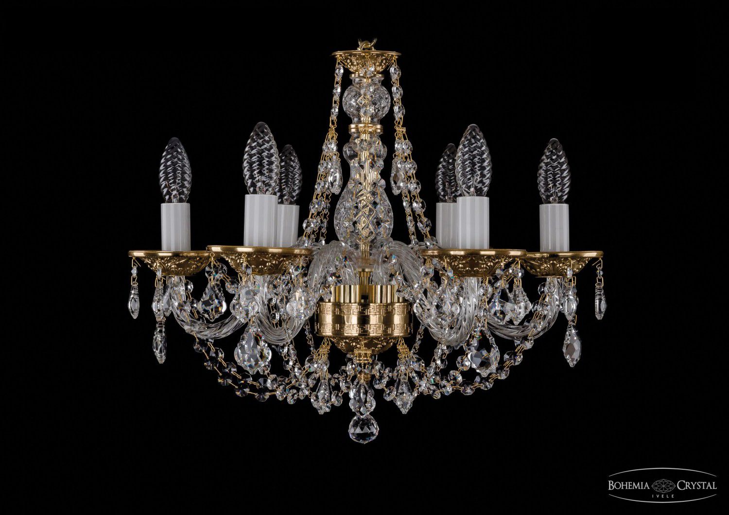 Люстра хрустальная Bohemia Ivele 1606/6/160/G/Leafs