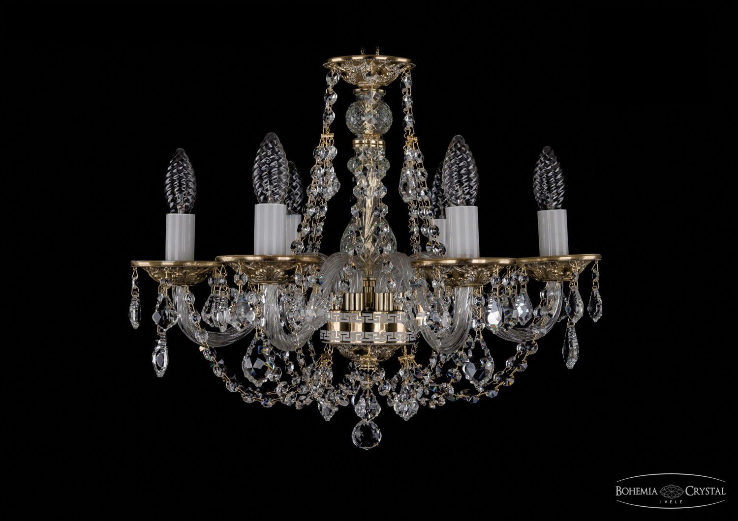 Люстра хрустальная Bohemia Ivele 1606/6/160/GW/Leafs