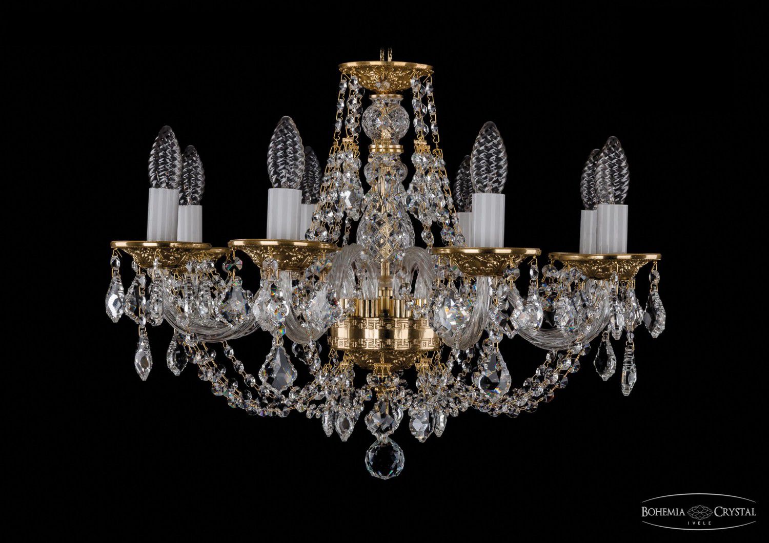 Люстра хрустальная Bohemia Ivele 1606/8/195/G/Leafs