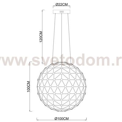 Светильник подвесной шар большой Divinare 1610/02 SP-140 CRISTALLINO