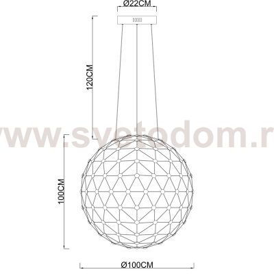 Светильник подвесной шар большой Divinare 1610/02 SP-140 CRISTALLINO