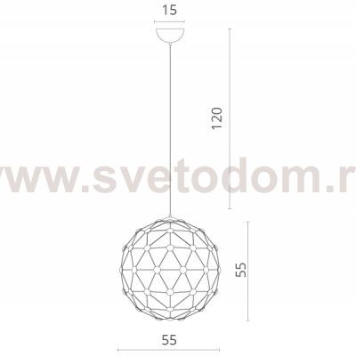 Люстра шар LED Divinare 1610/02 SP-60 CRISTALLINO