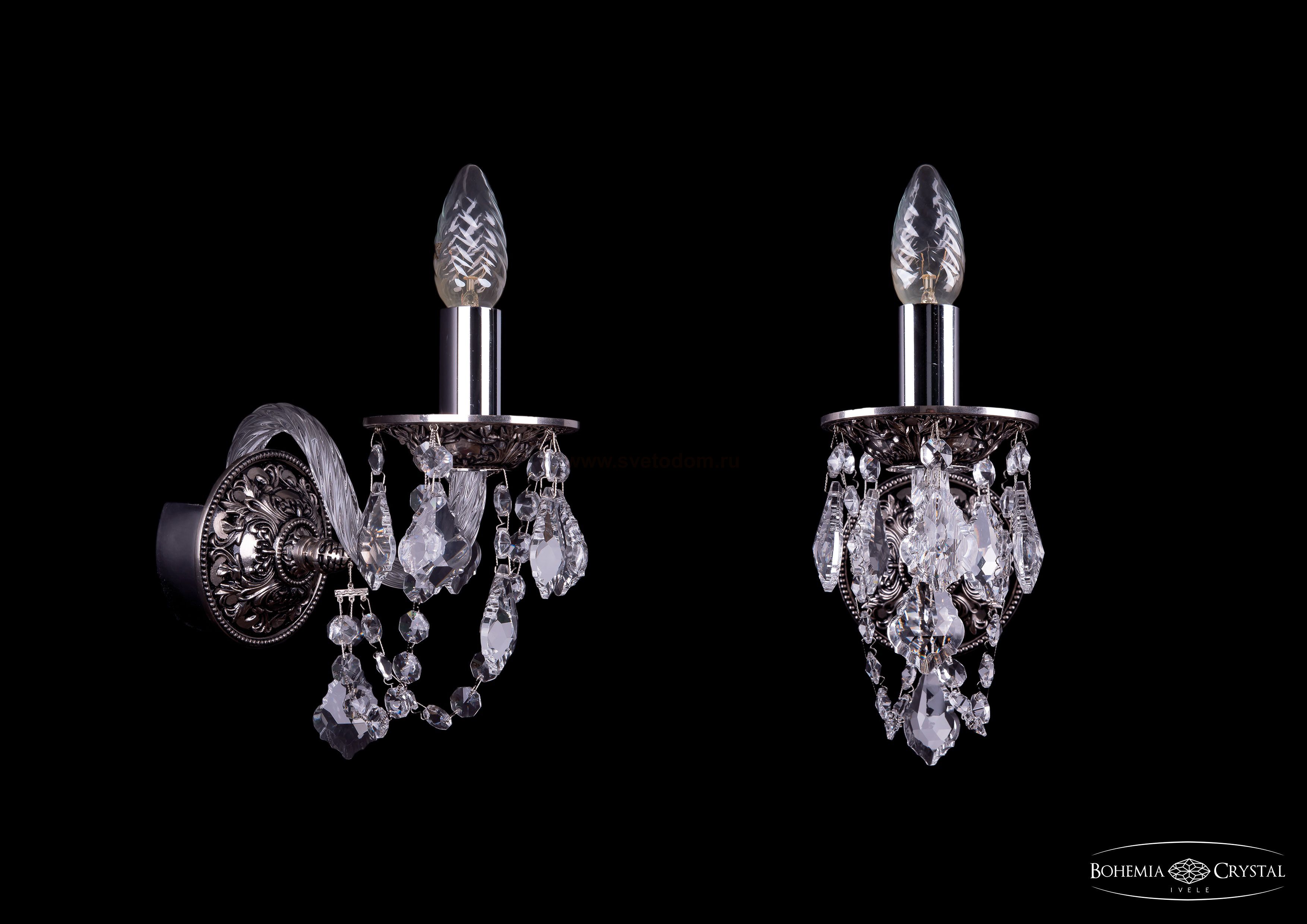 Светильник настенный бра Bohemia Ivele 1610/1/NB/Leafs