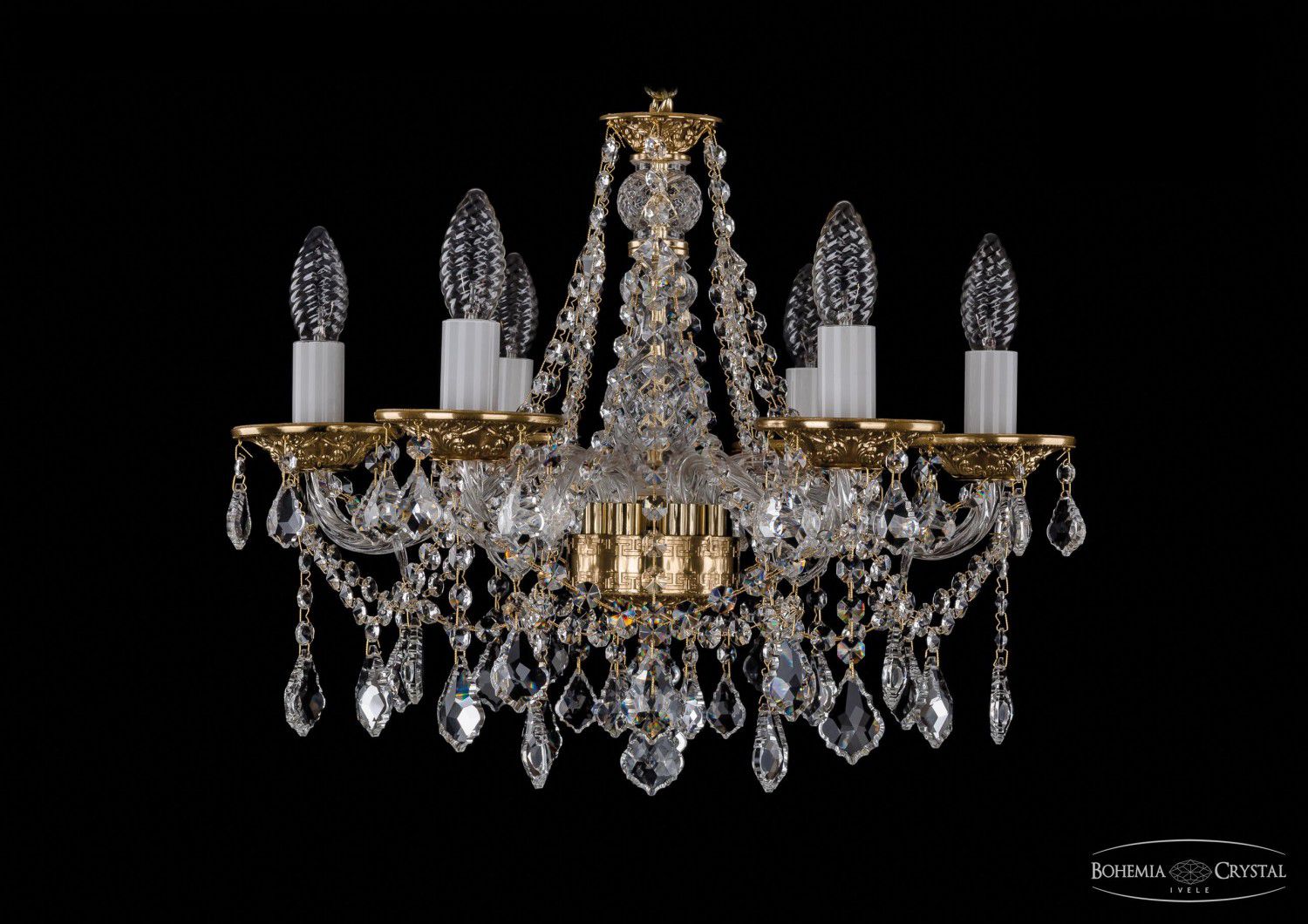 Люстра хрустальная Bohemia Ivele 1613/6/165/G/Leafs