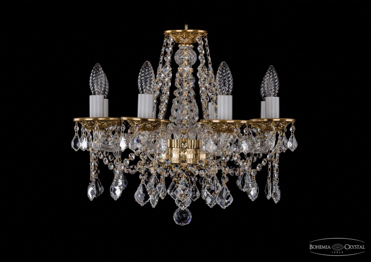 Люстра хрустальная Bohemia Ivele 1613/8/165/G/Leafs