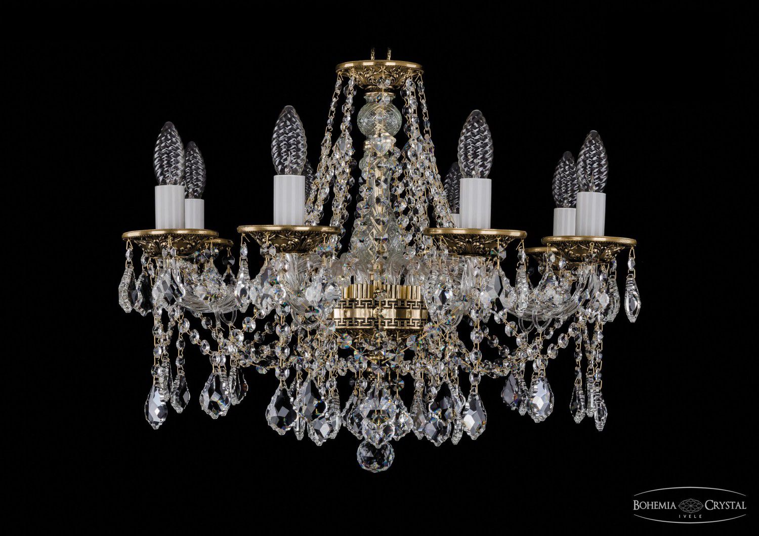 Люстра хрустальная Bohemia Ivele 1613/8/200/GB/Leafs