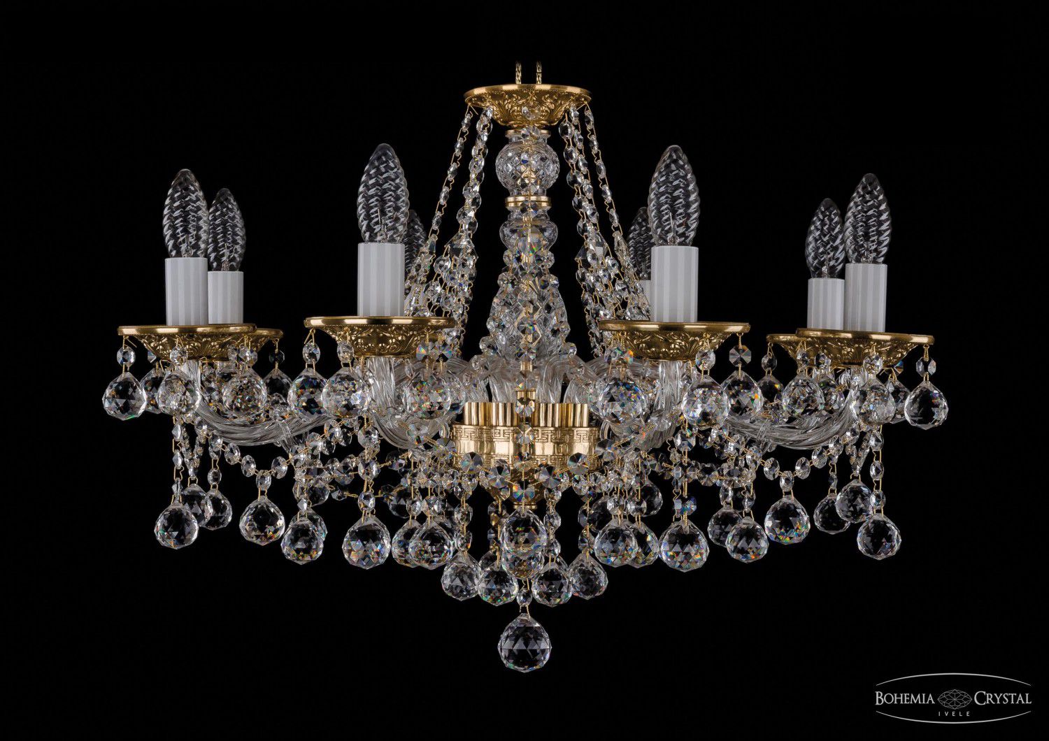 Люстра хрустальная Bohemia Ivele 1613/8/220/G/Balls