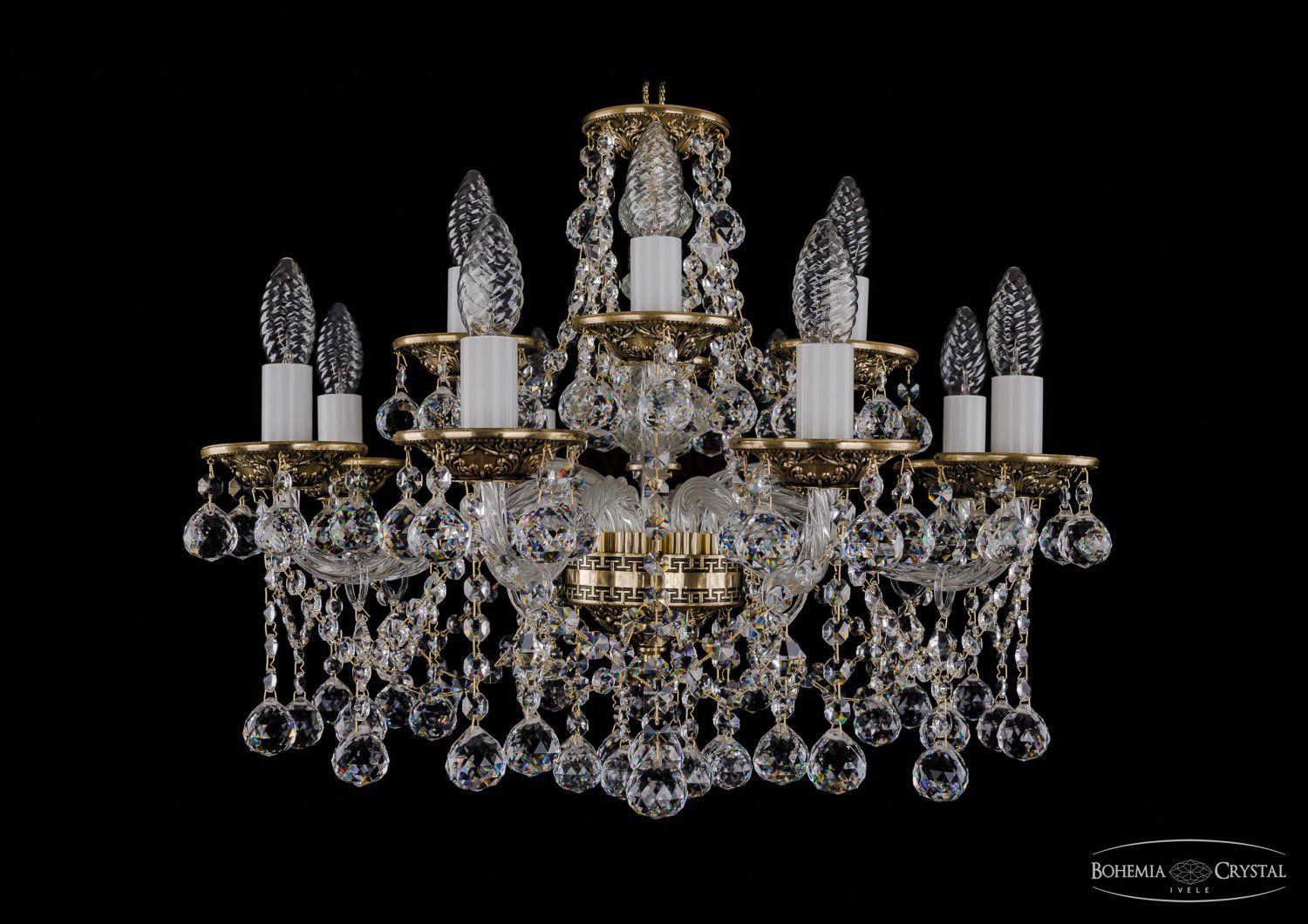 Люстра хрустальная Bohemia Ivele 1613/8+4/200/GB/Balls