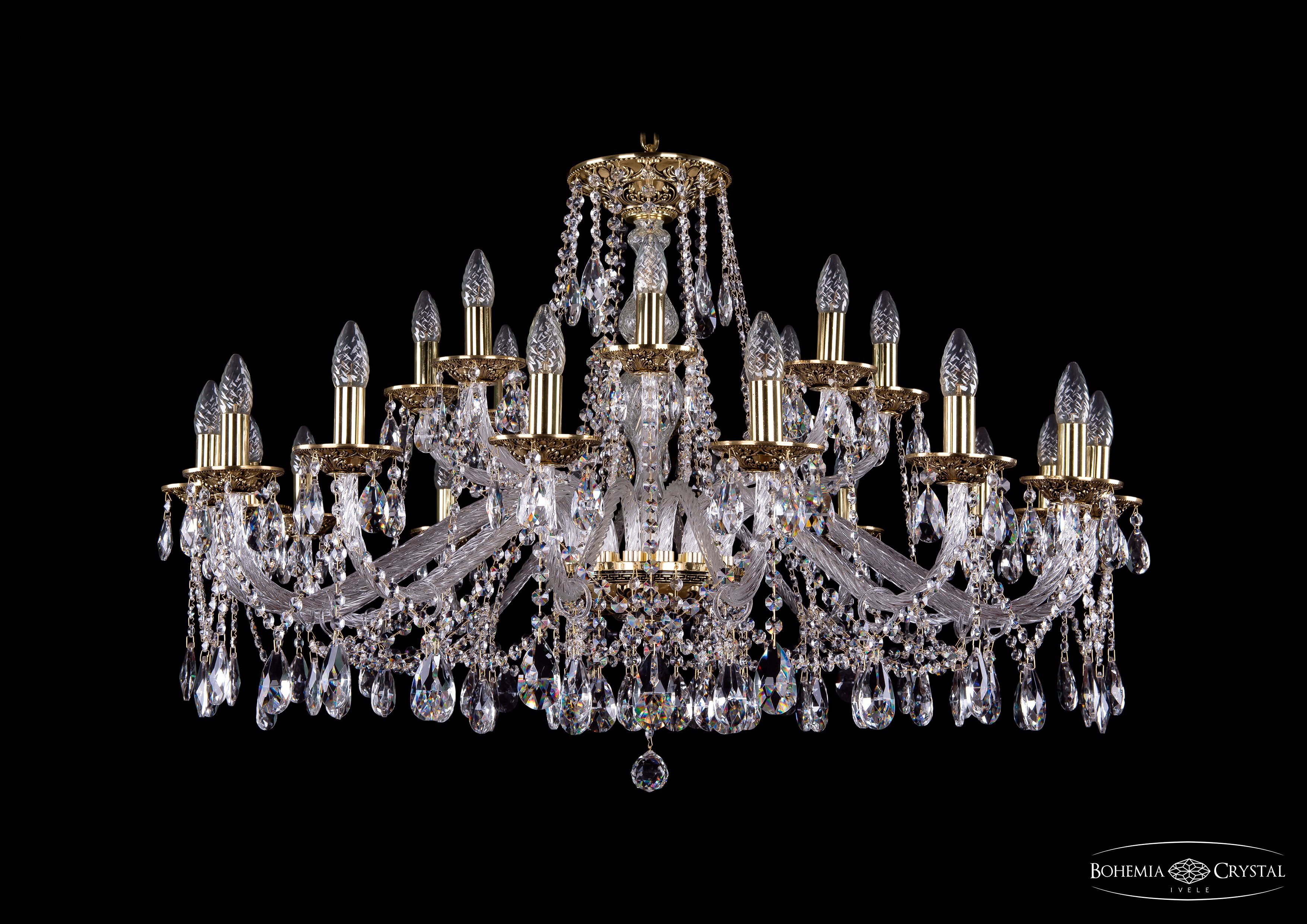 Люстра хрустальная большая Bohemia Ivele 1613/16+8/400/GB